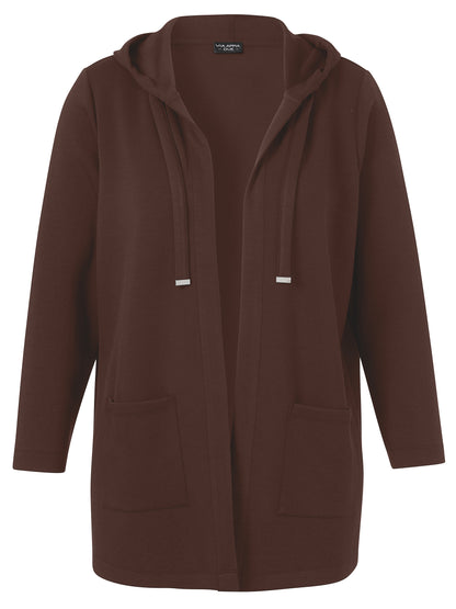 Jacke Offen 1/1 Arm Kapuze kaffee Bild 1