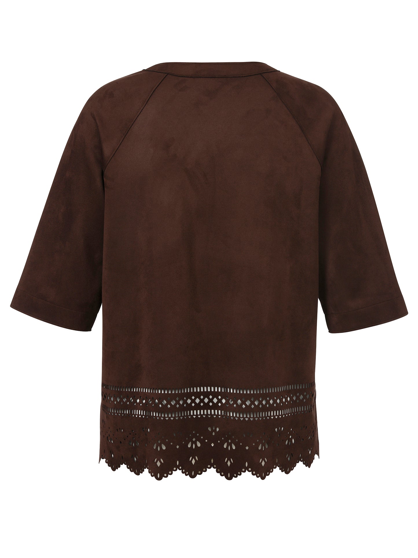 Jacke Rundhals 3/4 Arm mahagoni Bild 2