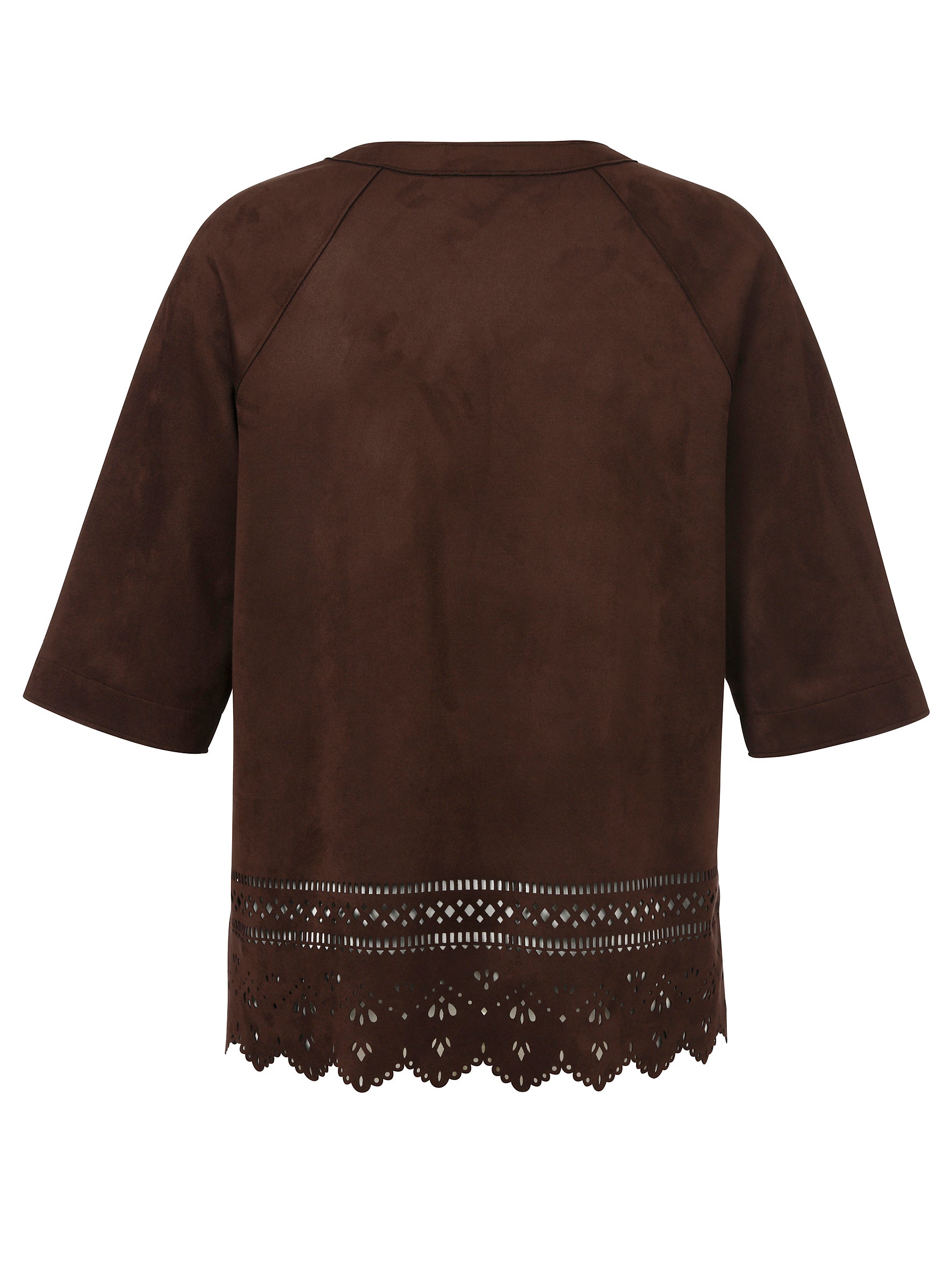 Jacke Rundhals 3/4 Arm mahagoni Bild 2