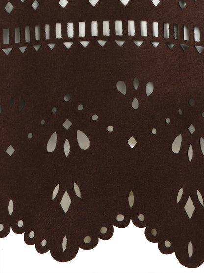 Jacke Rundhals 3/4 Arm mahagoni Bild 3
