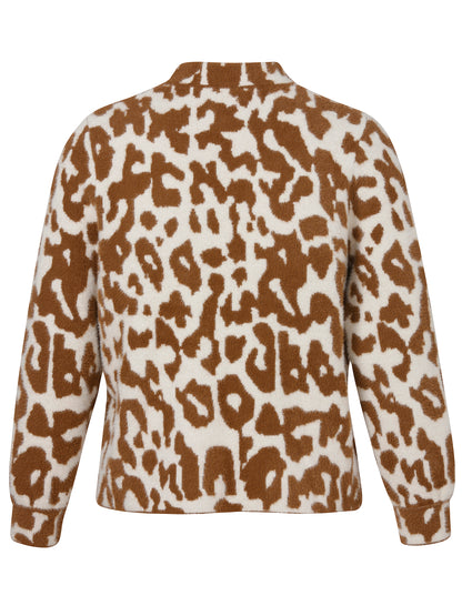 Jacke Stehkragen 1/1 Arm  Jacquard camel / creme Bild 2