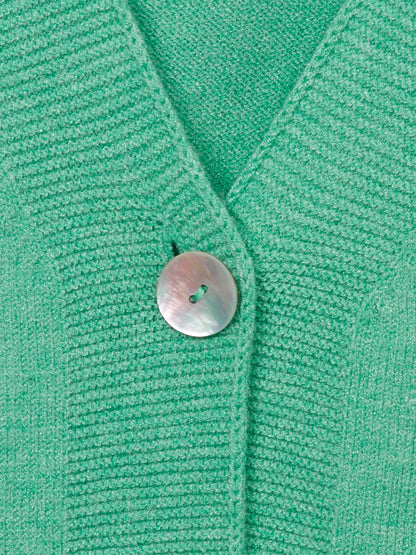 Jacke V-Ausschnitt 1/1 Arm Knöpfe  Taschen grün melange Bild 3