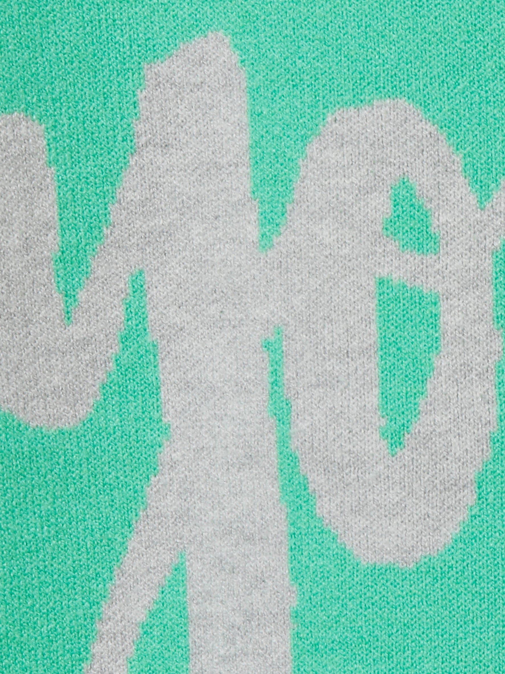 Pullover Kelchkragen 1/1 Arm Jacquard grün/silber melange Bild 3