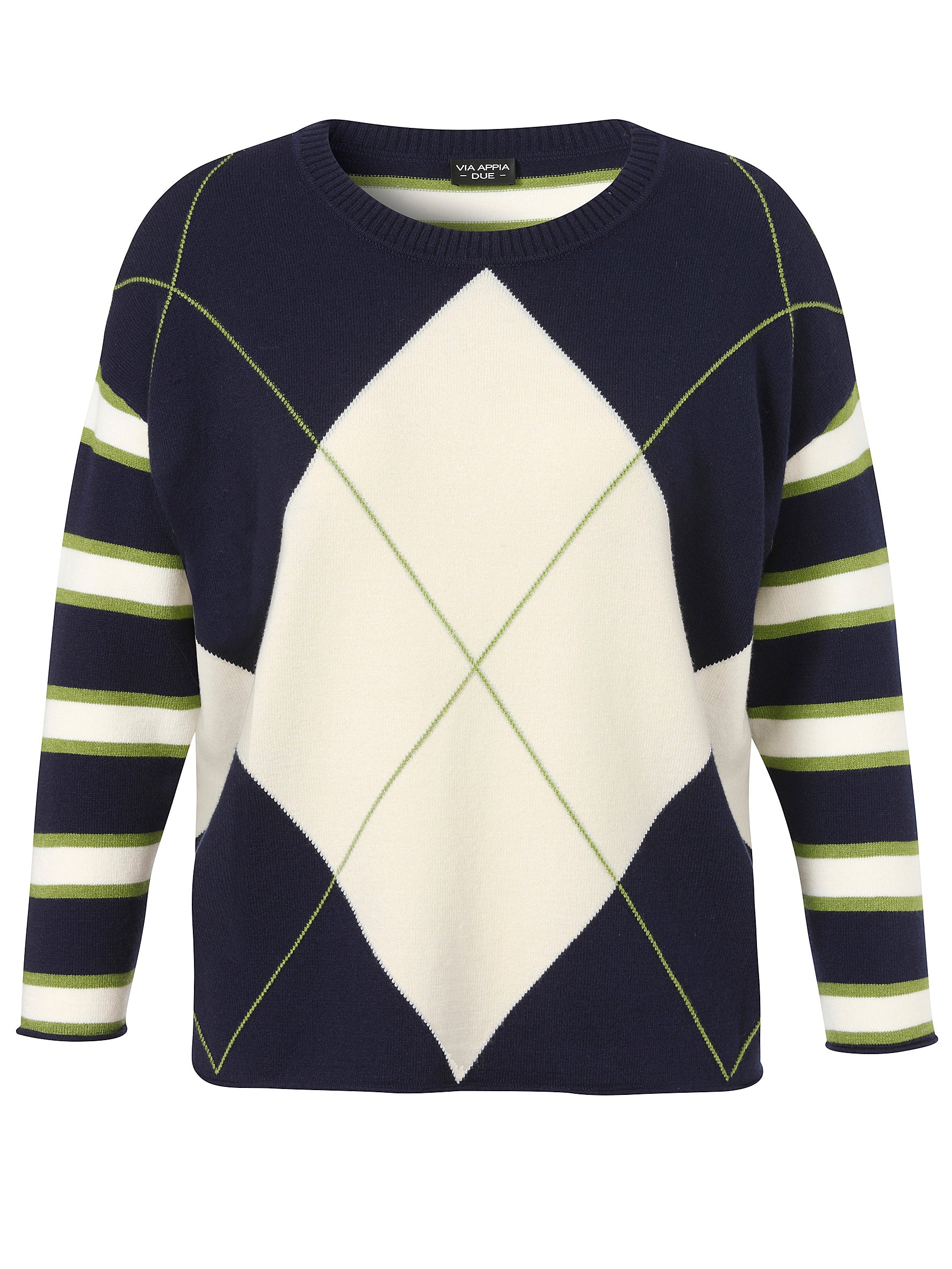 Pullover Rundhals 1/1 Arm  Jacquard indigo multicolor Bild 1