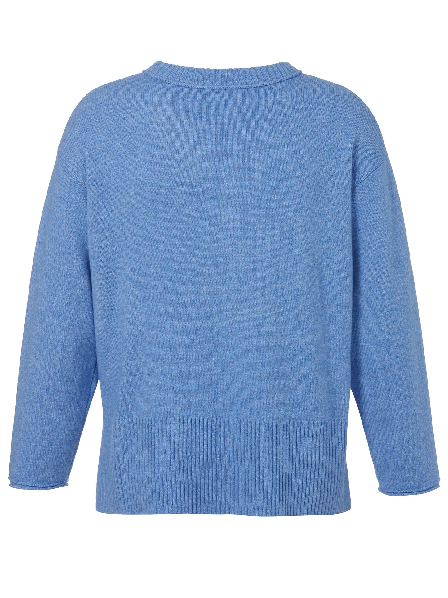 Pullover Rundhals 1/1 Arm  Taschen blau melange Bild 2