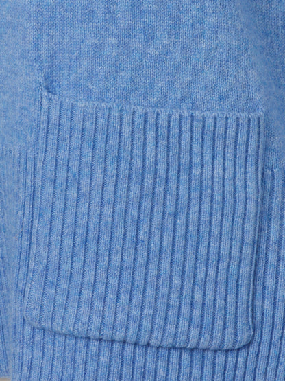 Pullover Rundhals 1/1 Arm  Taschen blau melange Bild 3