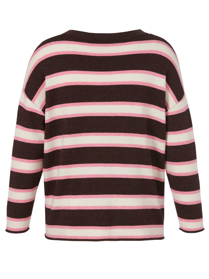 Pullover Rundhals 1/1 Arm  Jacquard kaffee multicolor Bild 2