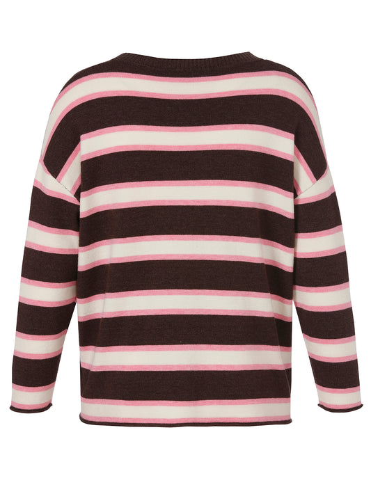Pullover Rundhals 1/1 Arm  Jacquard kaffee multicolor Bild 2