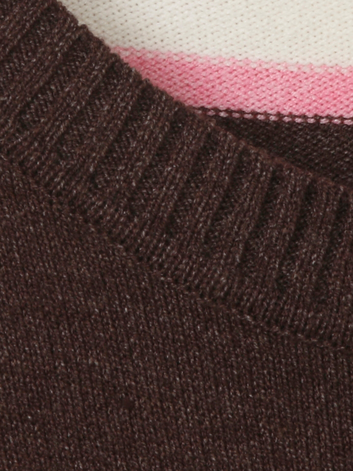 Pullover Rundhals 1/1 Arm  Jacquard kaffee multicolor Bild 3