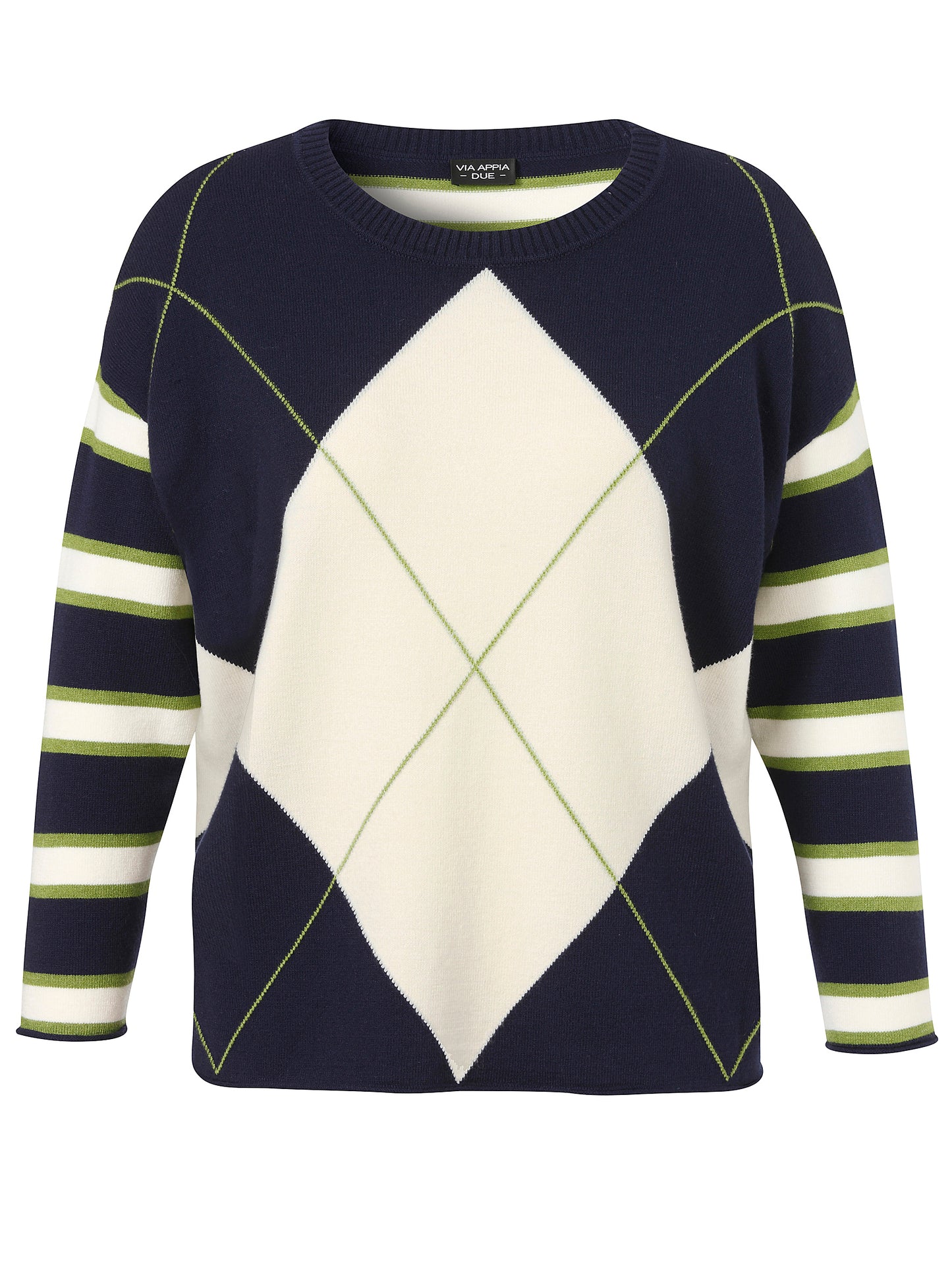 Pullover Rundhals 1/1 Arm  Jacquard indigo multicolor Bild 1