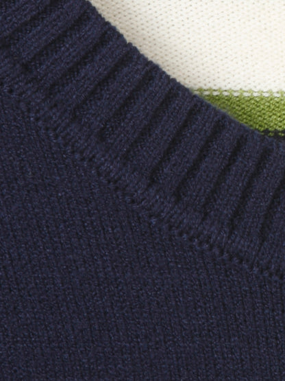 Pullover Rundhals 1/1 Arm  Jacquard indigo multicolor Bild 3
