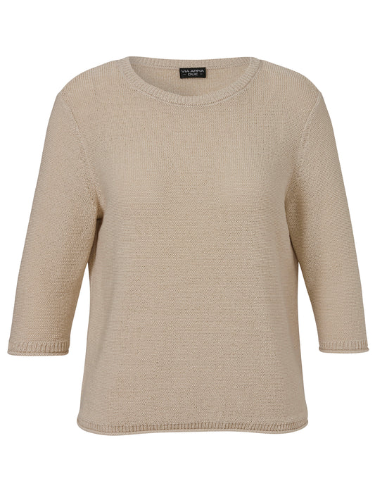 Pullover Rundhals 3/4 Arm  Struktur vanille Bild 1