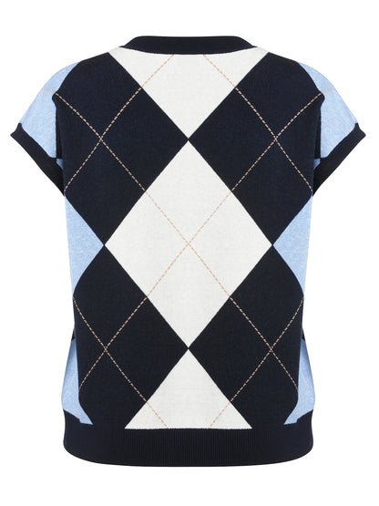 Pullunder V-Ausschnitt  Jacquard marine multicolor Bild 2