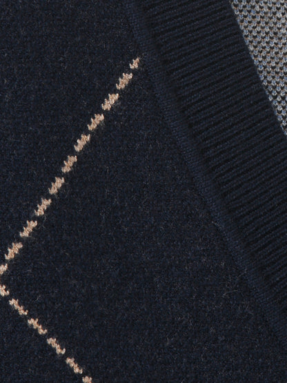Pullunder V-Ausschnitt  Jacquard marine multicolor Bild 3