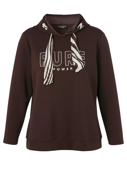 Sweatshirt Kapuze 1/1 Arm Motiv kaffee / creme Bild 1