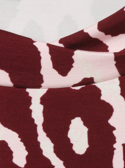 Sweatshirt Kragen 1/1 Arm Druck bordeaux multicolor Bild 3