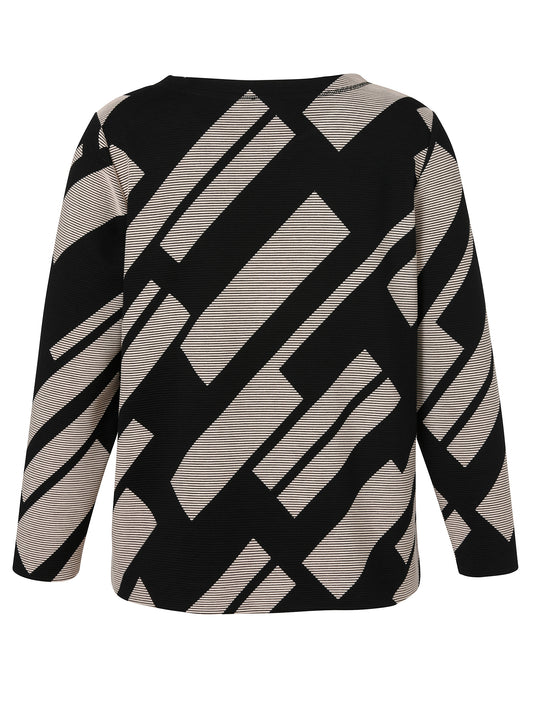 Sweatshirt Rundhals 1/1 Arm Druck schwarz / vanille Bild 2