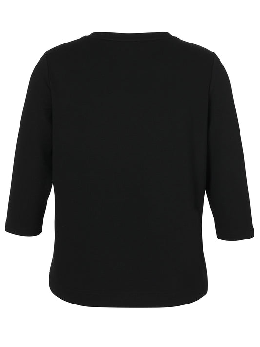 Sweatshirt Rundhals 3/4 Arm Motiv schwarz Bild 2