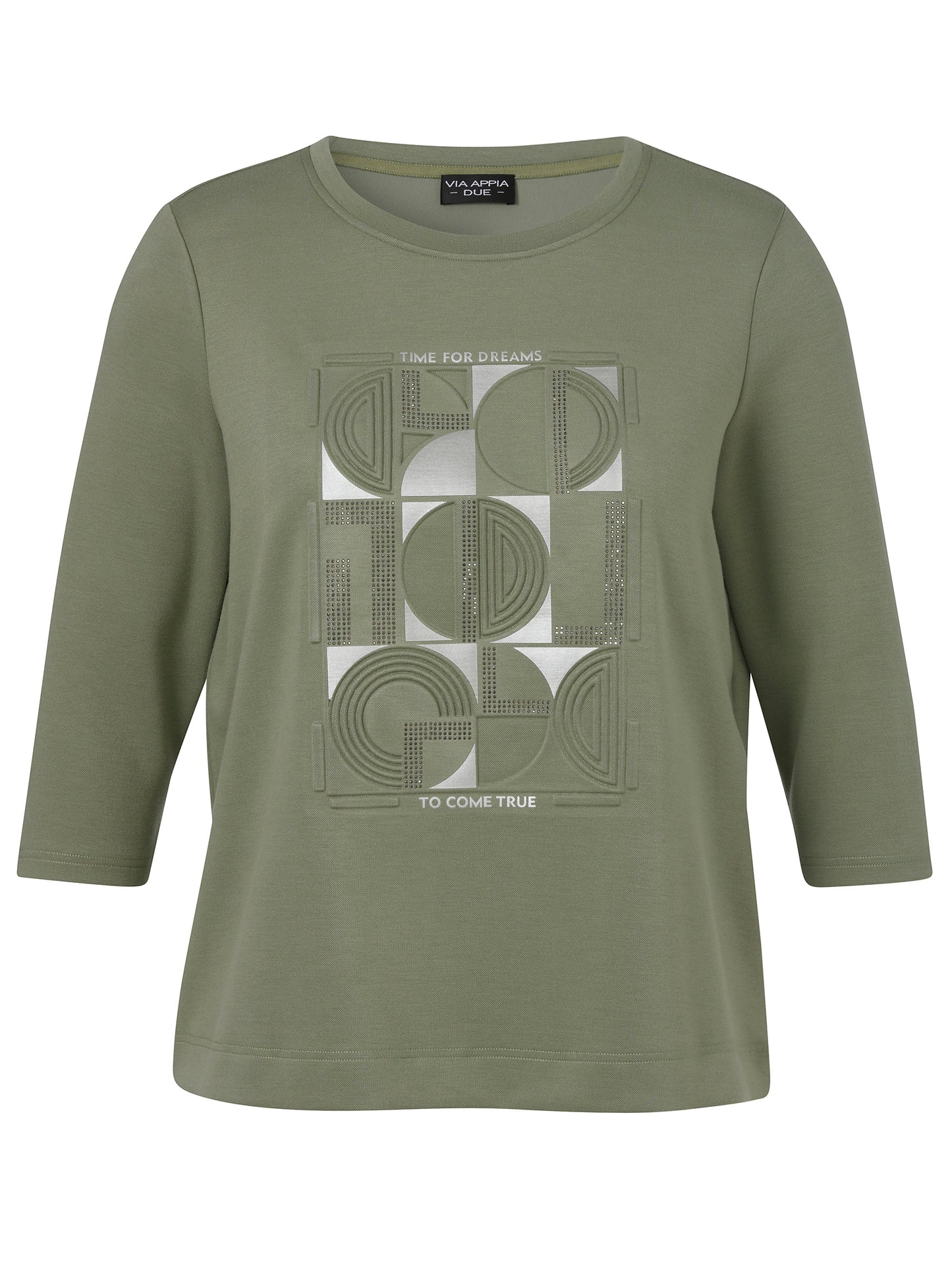 Sweatshirt Rundhals 3/4 Arm Motiv salbei Bild 1