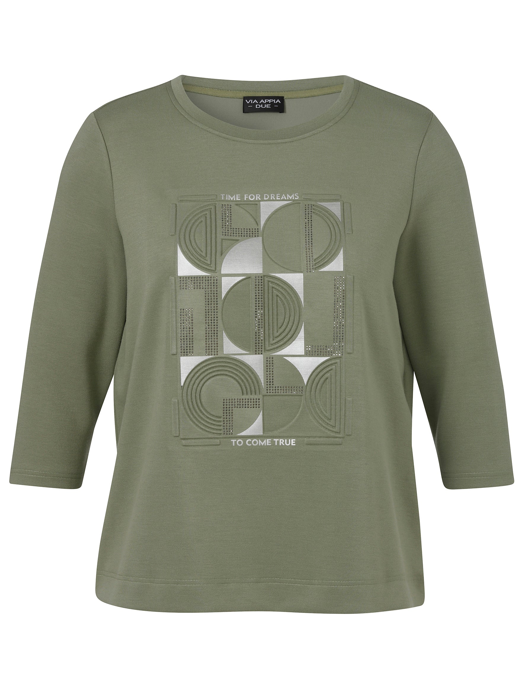 Sweatshirt Rundhals 3/4 Arm Motiv salbei Bild 1