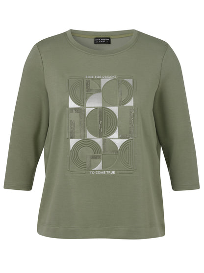 Sweatshirt Rundhals 3/4 Arm Motiv salbei Bild 1