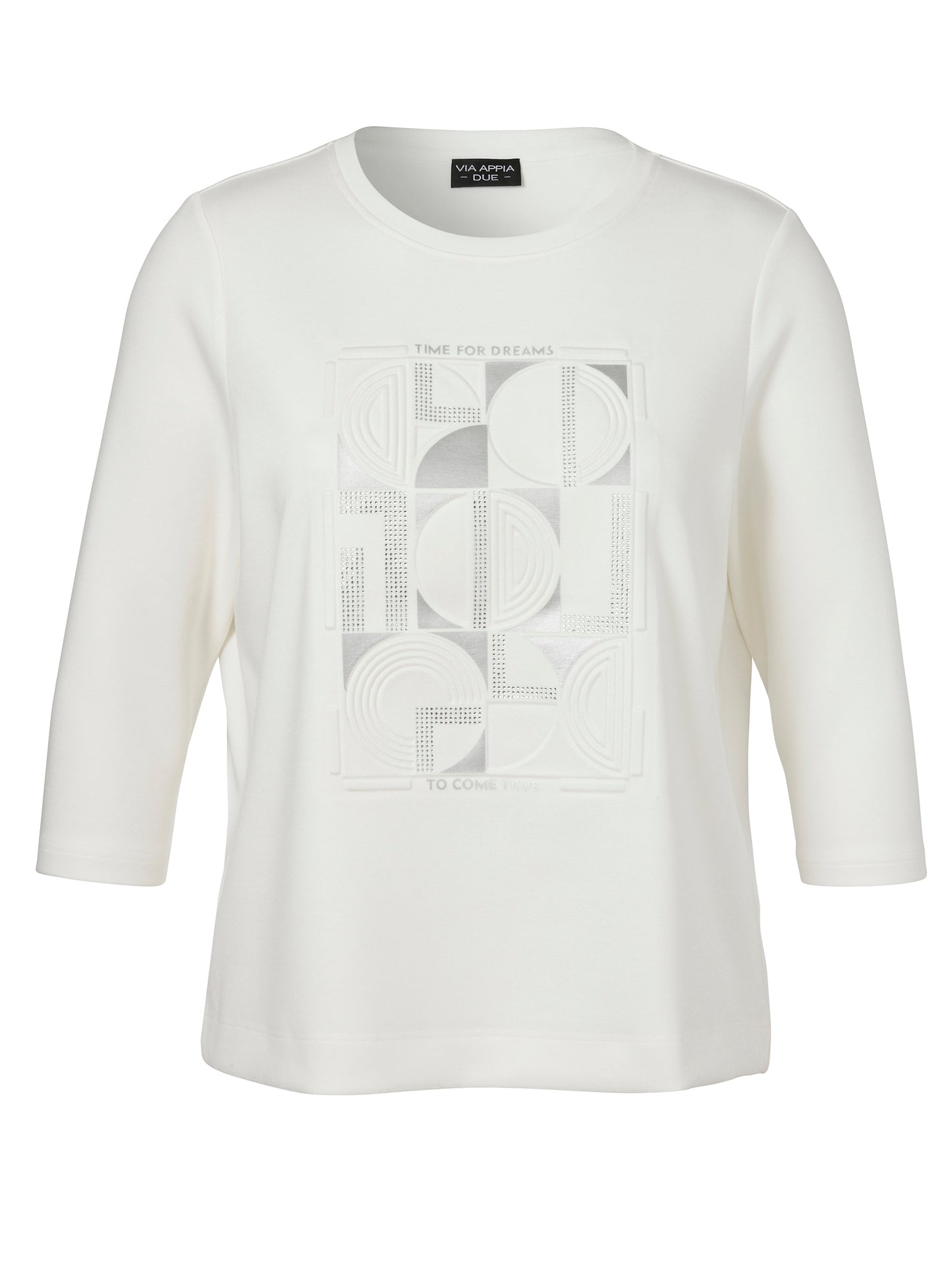Sweatshirt Rundhals 3/4 Arm Motiv ecru Bild 1