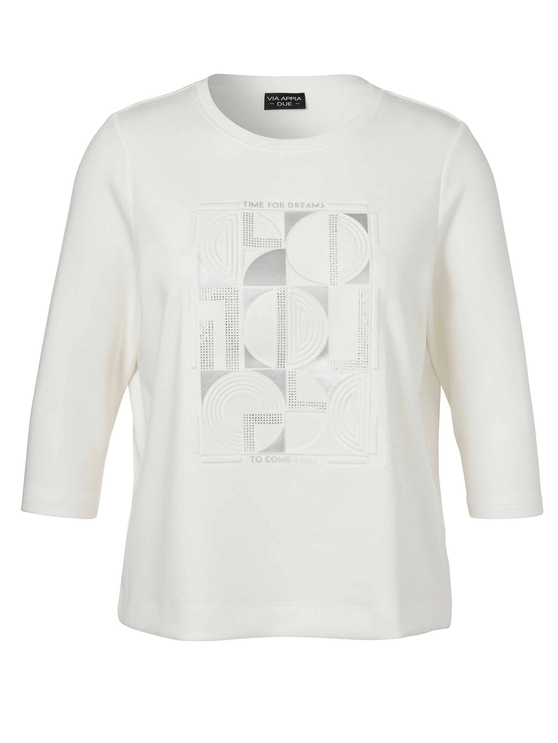 Sweatshirt Rundhals 3/4 Arm Motiv ecru Bild 1