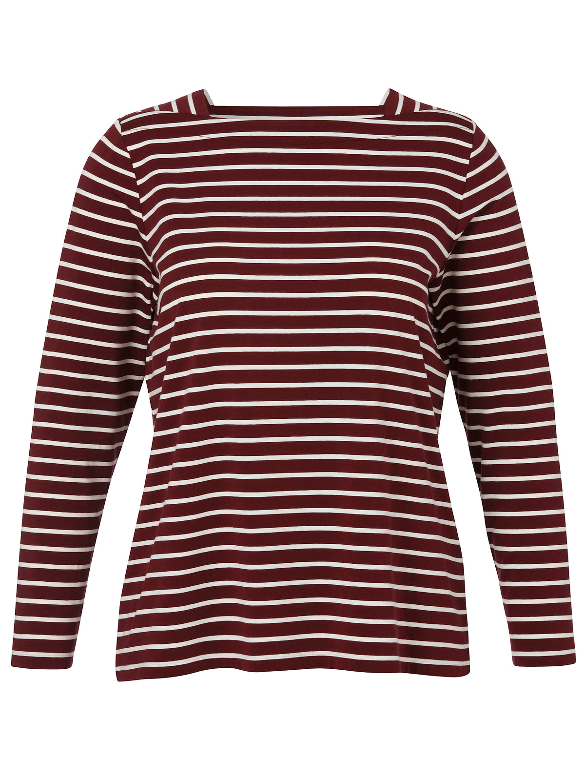 T-Shirt Karree 1/1 Arm bordeaux / creme Bild 1