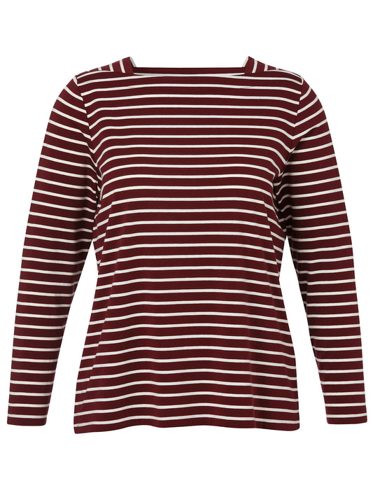 T-Shirt Karree 1/1 Arm bordeaux / creme Bild 1