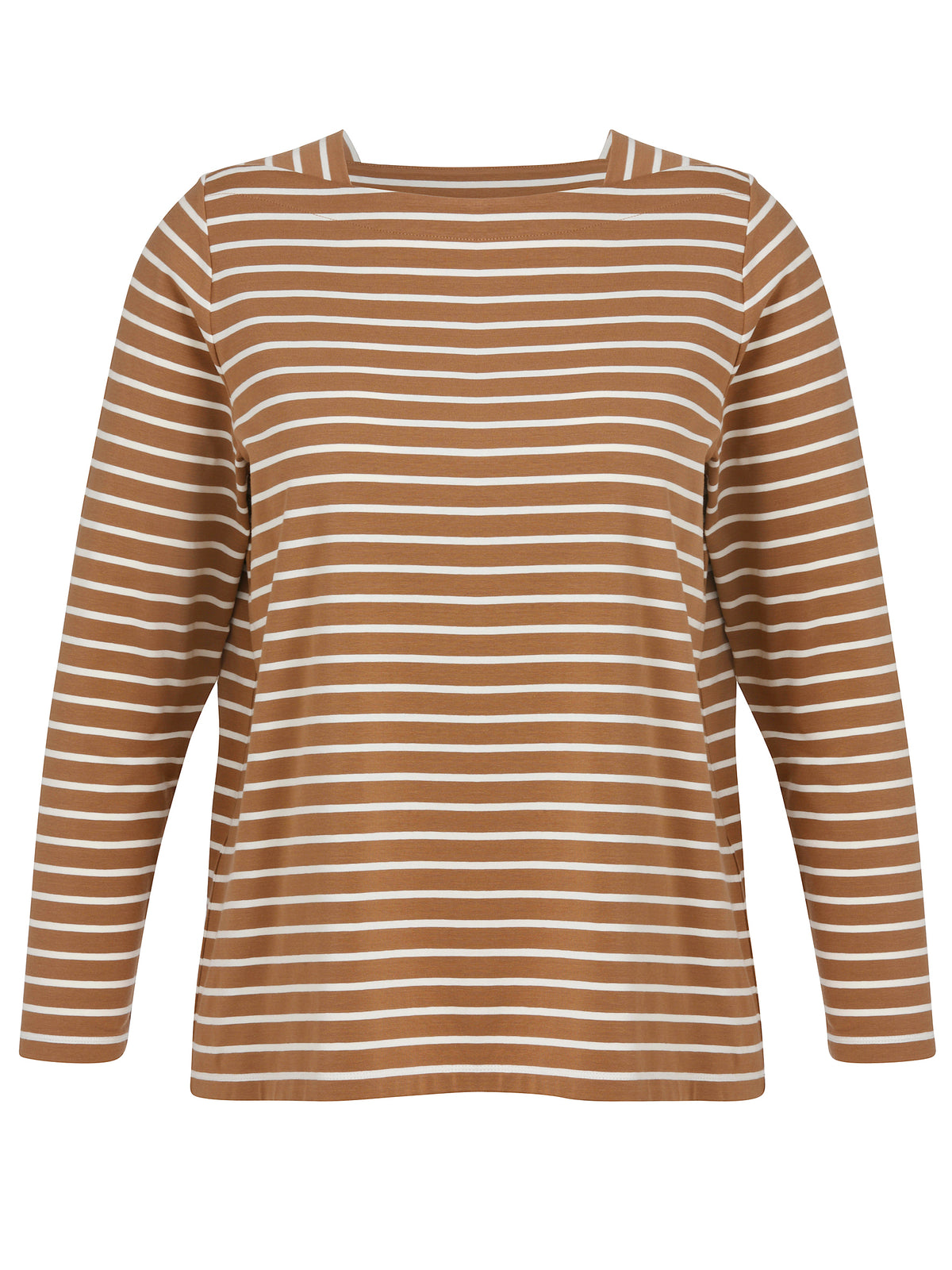 T-Shirt Karree 1/1 Arm camel / creme Bild 1
