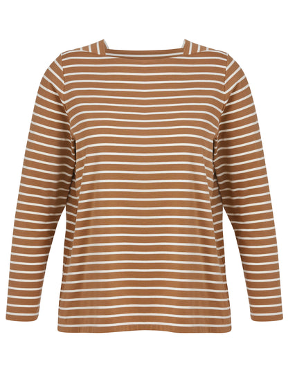 T-Shirt Karree 1/1 Arm camel / creme Bild 1