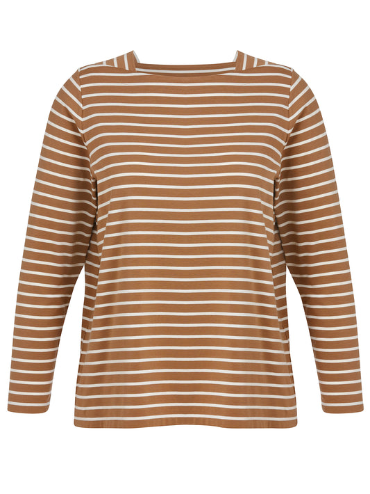 T-Shirt Karree 1/1 Arm camel / creme Bild 1
