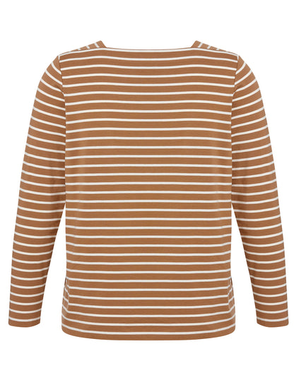 T-Shirt Karree 1/1 Arm camel / creme Bild 2