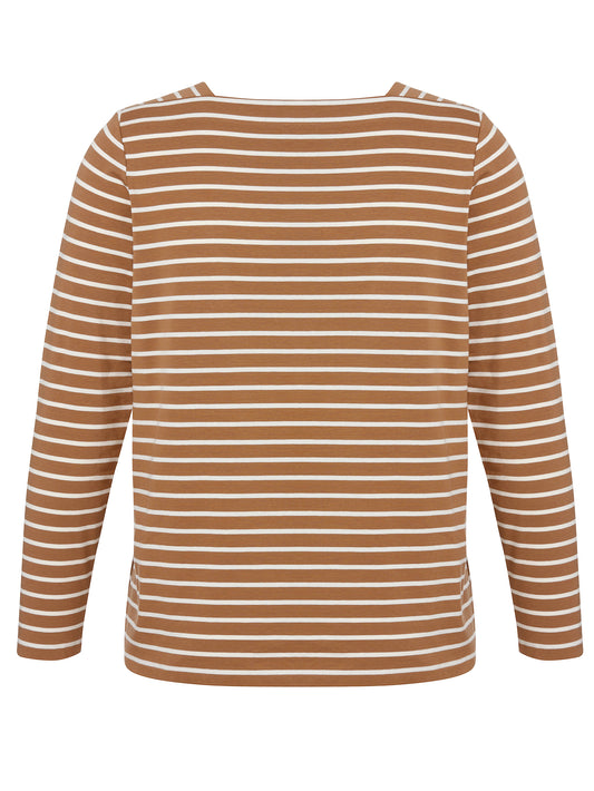 T-Shirt Karree 1/1 Arm camel / creme Bild 2