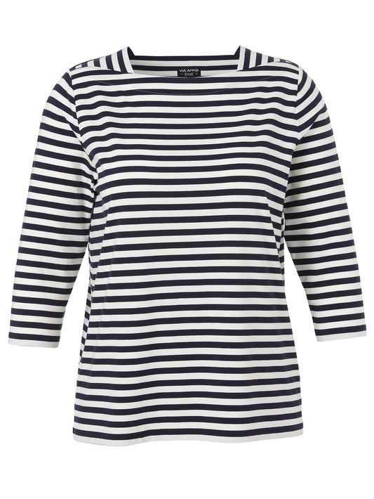 T-Shirt Karree 3/4 Arm indigo / ecru Bild 1