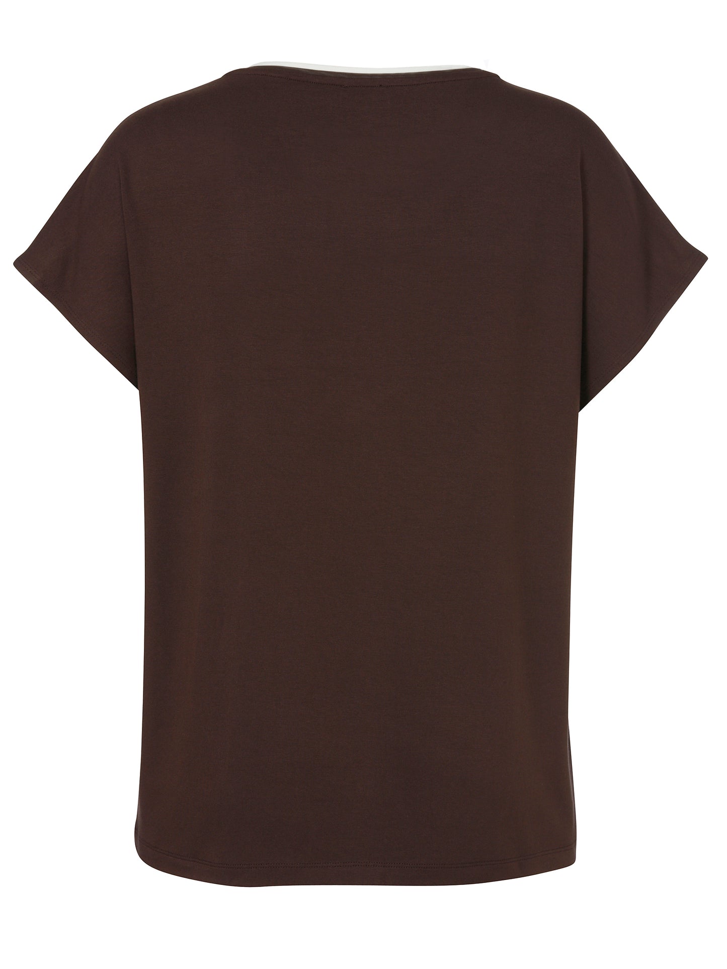T-Shirt Rundhals 1/2 Arm Druck mahagoni / creme Bild 2