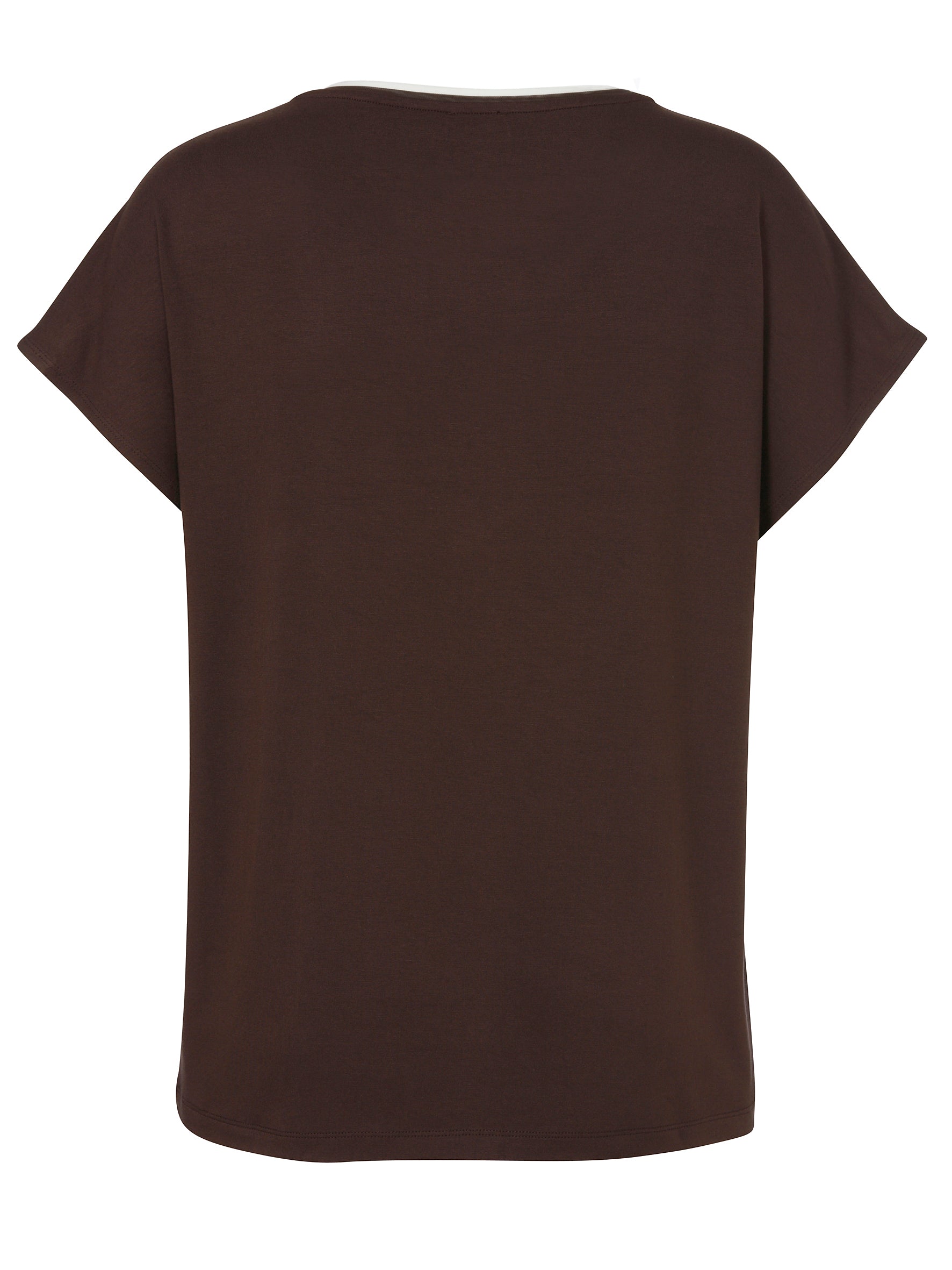 T-Shirt Rundhals 1/2 Arm Druck mahagoni / creme Bild 2