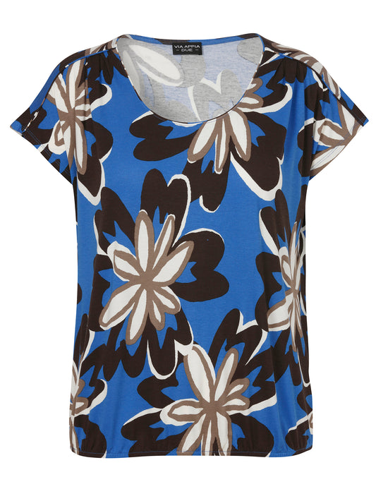 T-Shirt Rundhals 1/2 Arm Druck cobalt multicolor Bild 1