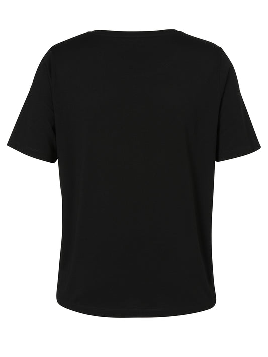 T-Shirt Rundhals 1/2 Arm Motiv schwarz / vanille Bild 2