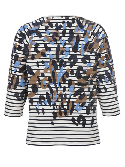 T-Shirt Rundhals 3/4 Arm Druck Motiv marine multicolor Bild 2