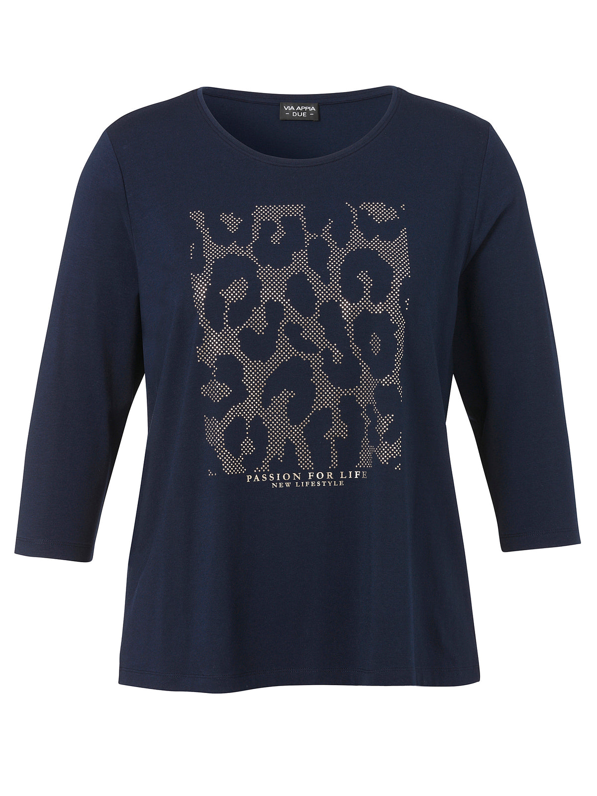 T-Shirt Rundhals 3/4 Arm Motiv marine Bild 1