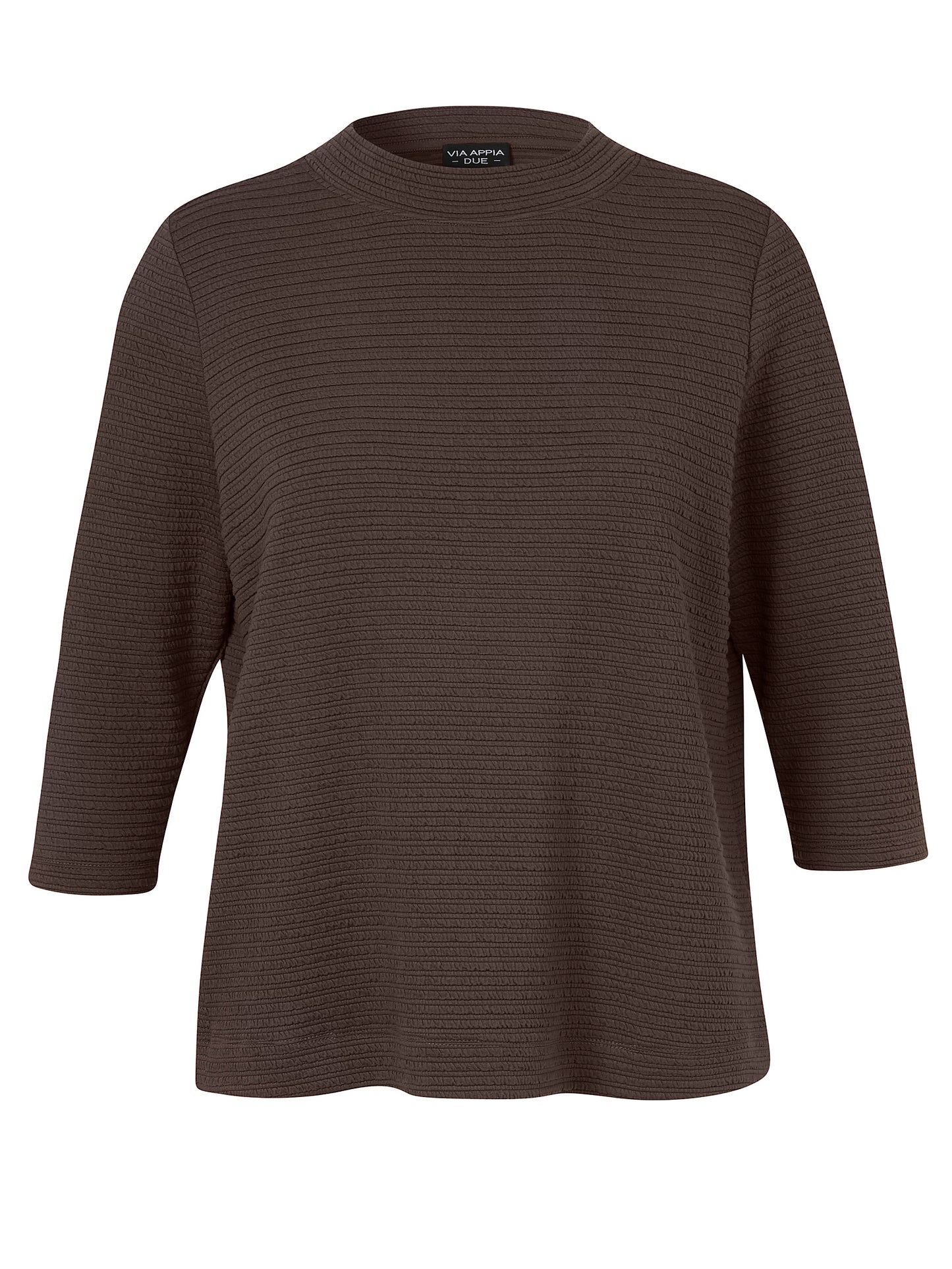 T-Shirt Stehkragen 3/4 Arm kaffee Bild 1