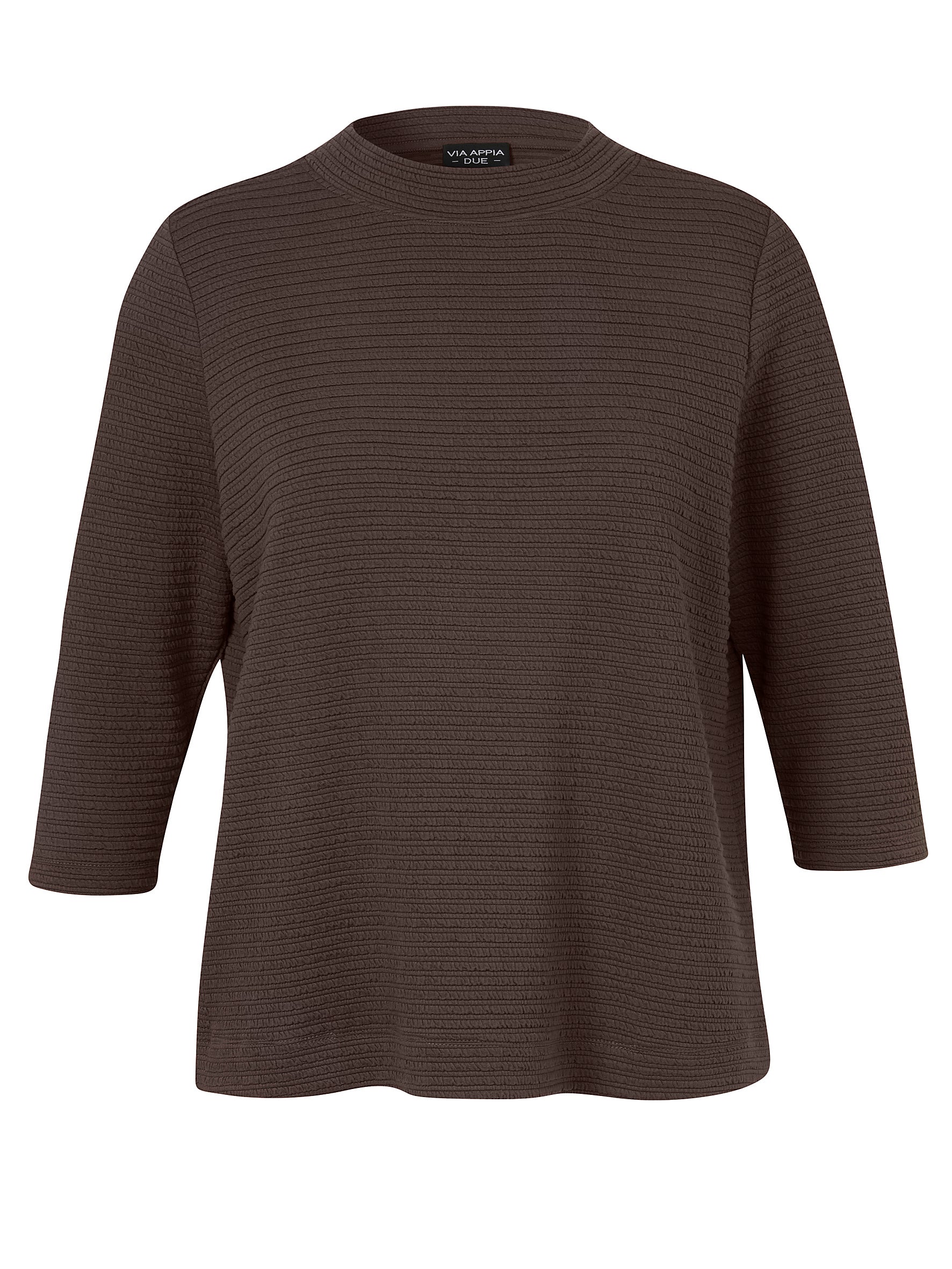 T-Shirt Stehkragen 3/4 Arm kaffee Bild 1