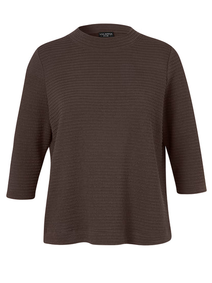 T-Shirt Stehkragen 3/4 Arm kaffee Bild 1