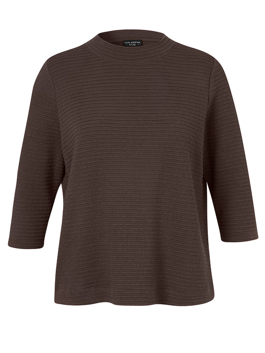 T-Shirt Stehkragen 3/4 Arm kaffee Bild 1