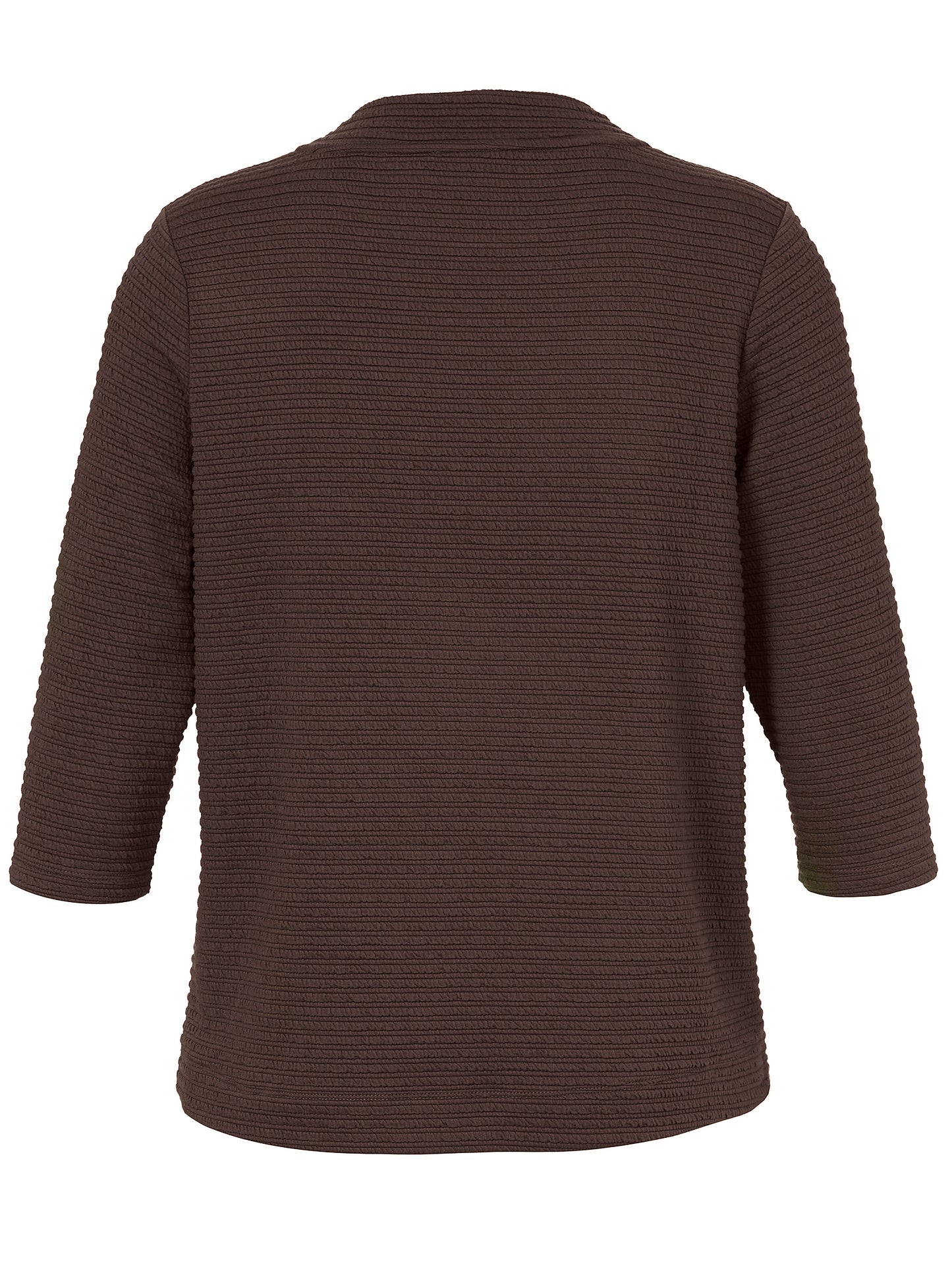 T-Shirt Stehkragen 3/4 Arm kaffee Bild 2