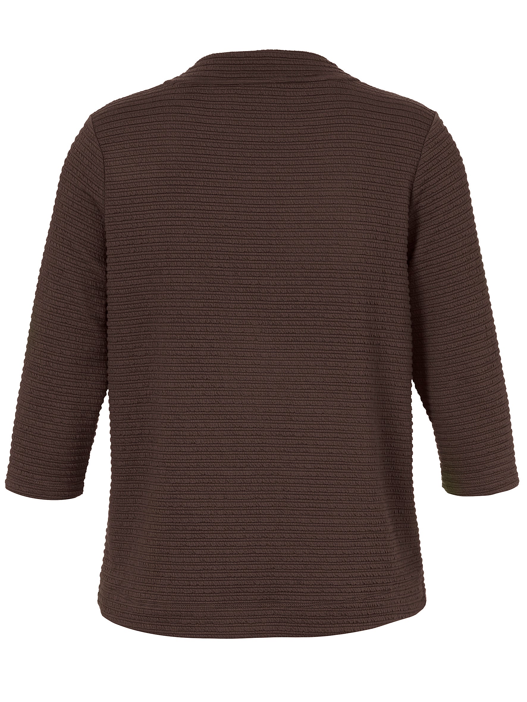 T-Shirt Stehkragen 3/4 Arm kaffee Bild 2