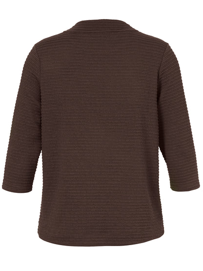 T-Shirt Stehkragen 3/4 Arm kaffee Bild 2