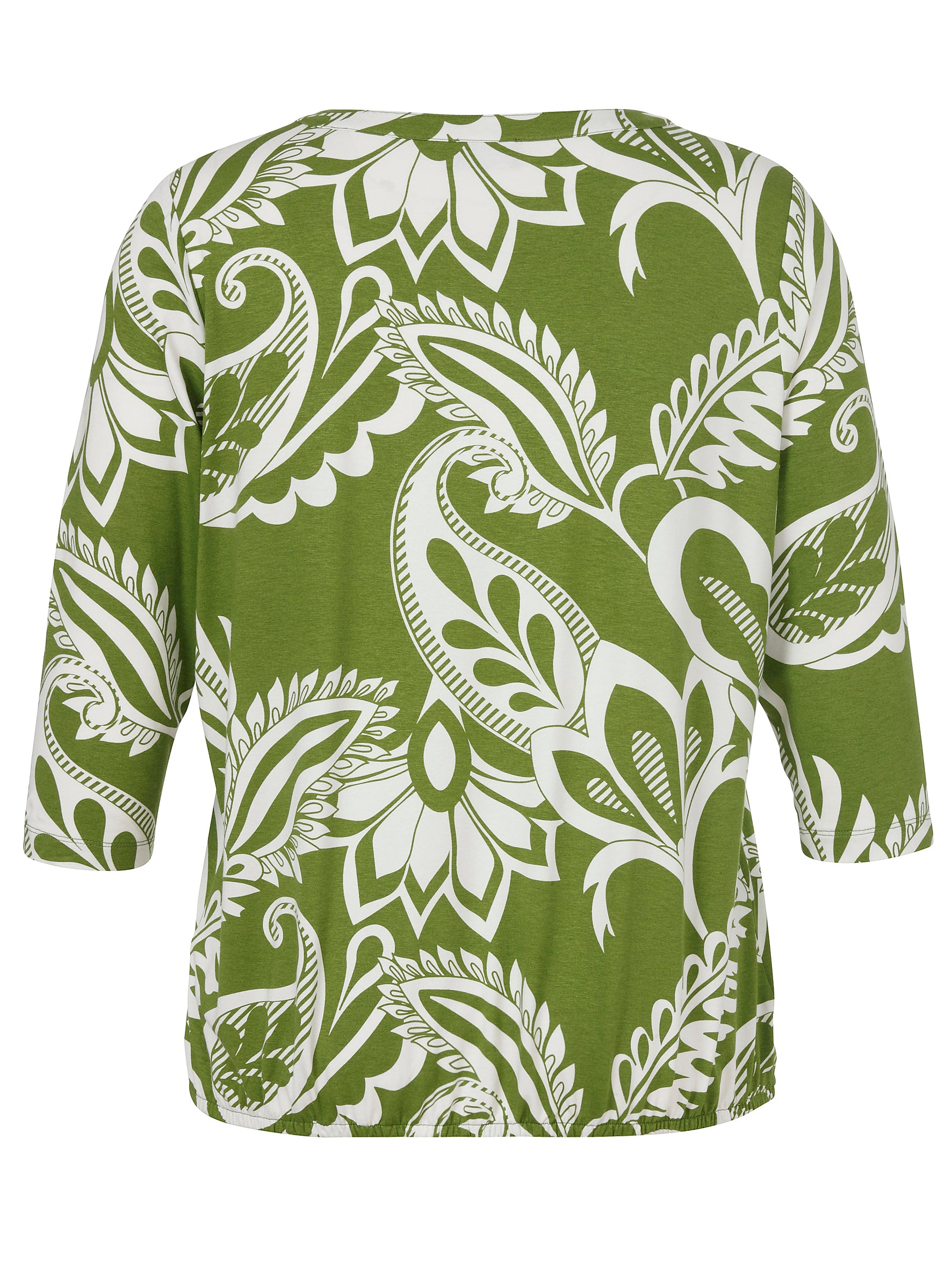 T-Shirt V-Ausschnitt 3/4 Arm Druck moos / ecru Bild 2