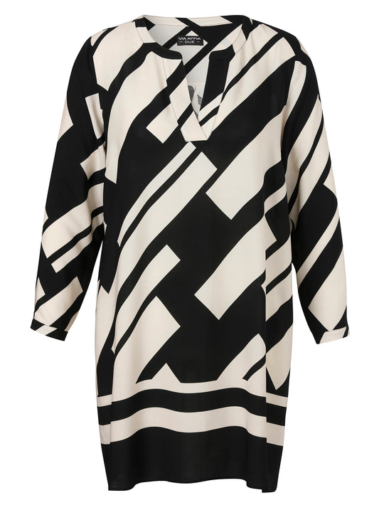 Tunika Rundhals 1/1 Arm Druck schwarz / vanille Bild 1